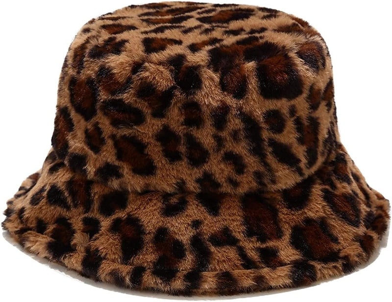 BEARUN Winter Faux Fur Furry Bucket Hat Fluffy Fuzzy Warm Hat Plush Fisherman Hat for Women Men Teens Girls - Image 1